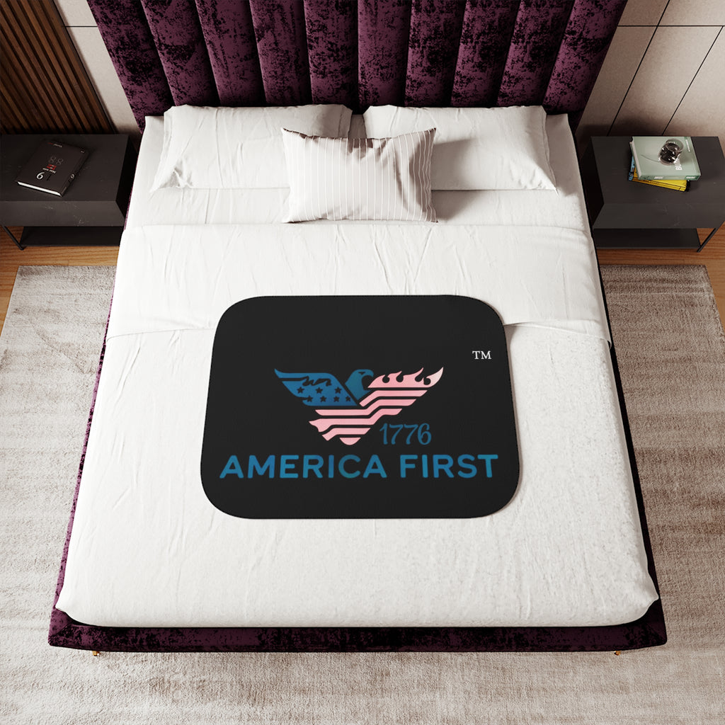 America First 1776 Sherpa Blanket — Reversible Two-Tone Cozy Throw